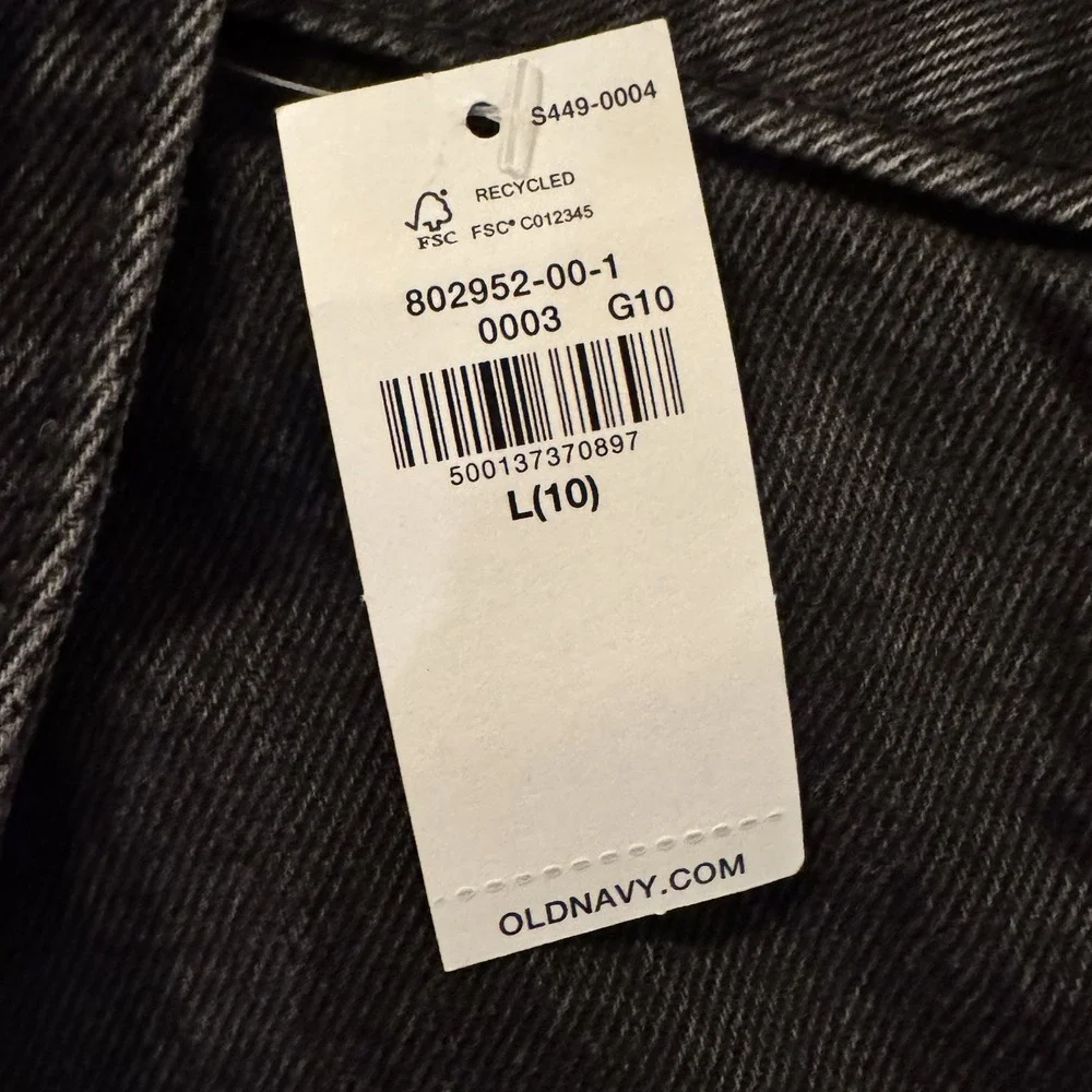 Old Navy Studded Black Denim Button Up‎ Dress Girls 10 NEW
